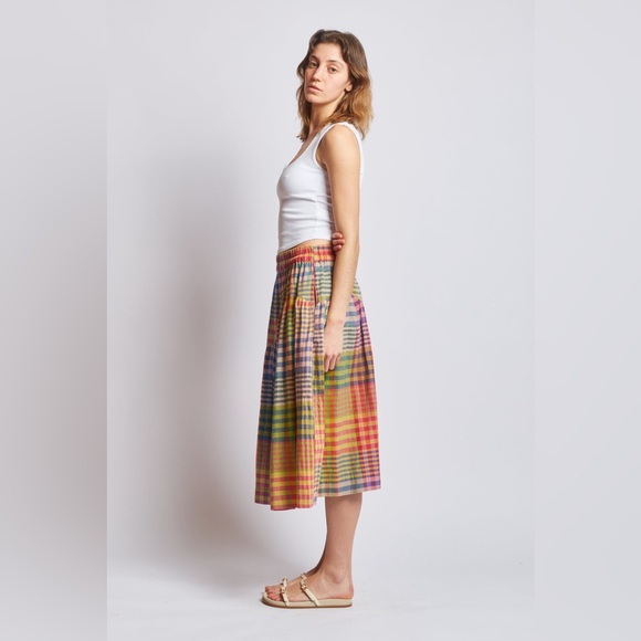 Free People Rujuta Sheth WAVE SKIRT | POSTCARD CHEX Small NWT $198 - Picture 4 of 10